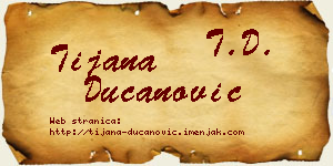 Tijana Ducanović vizit kartica